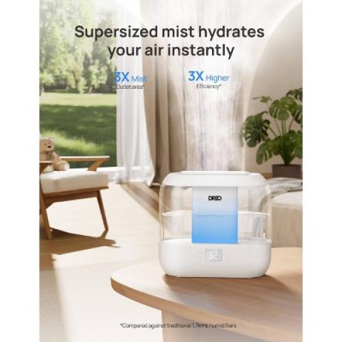 Dreo 1gal Cool Mist Smart Ultrasonic Humidifier for Room, Essential Oil Diffuser & Nightlight, Touch Control: ETL Listed, 32hr Run Time