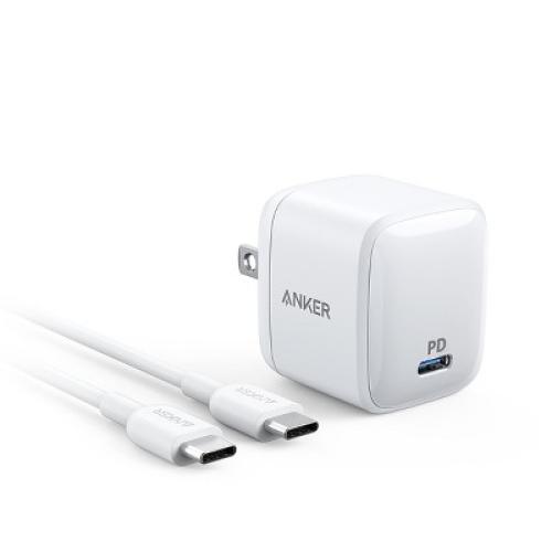 Anker PowerPort Atom PD 30W USB-C Wall Charger with USB-C to USB-C Cable - White