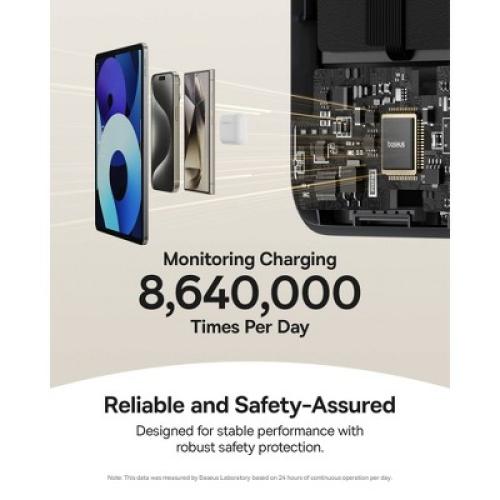 Baseus Nomos Qi2 45W 10000mAh Magnetic Power Bank with Built-In USB-C Cable - Black