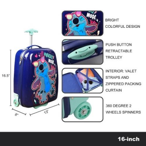 Disney Stitch Vacay Mode Youth 18” 2-Wheeled Hardside Luggage