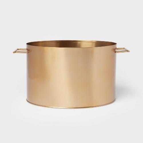 Metal Oval Beverage Tub Gold - Threshold™: Stainless Steel Drink & Ice Bucket, 14.5L Capacity, Cold Beverage Server