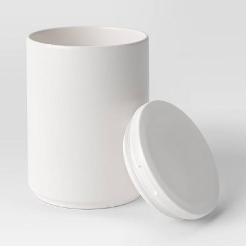 76oz Food Storage Canister White - Threshold  Ceramic Kitchen Container with Lid, Snack Coffee Storage MISSING LID