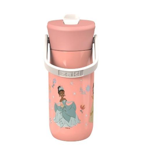 Zak Designs 14oz Princess Stainless Steel Vacuum Harmony Straw Water Bottle Purple