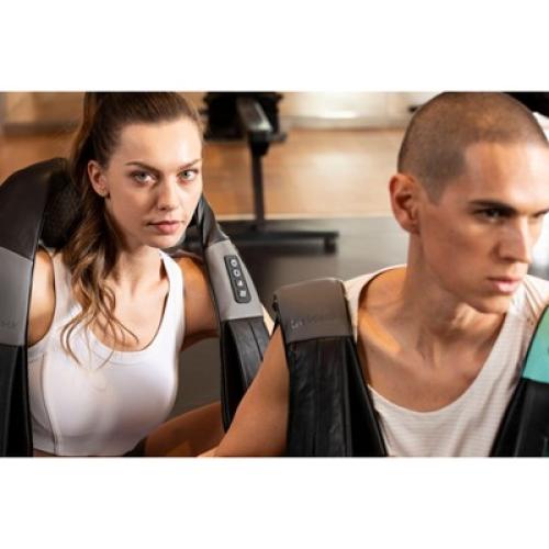 Nekteck Shiatsu Neck & Back Massager - Heat, Deep Kneading - Home, Office, Car -Black