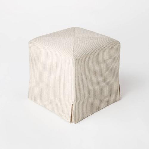 Lynwood Slipcover Cube Ottoman Gray - Threshold™ designed with Studio McGee: Upholstered Bench, No Assembly, 753793642550