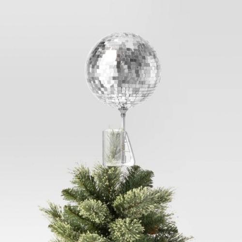 11.25 Mirrored Ball Christmas Tree Topper Silver - Wondershop™