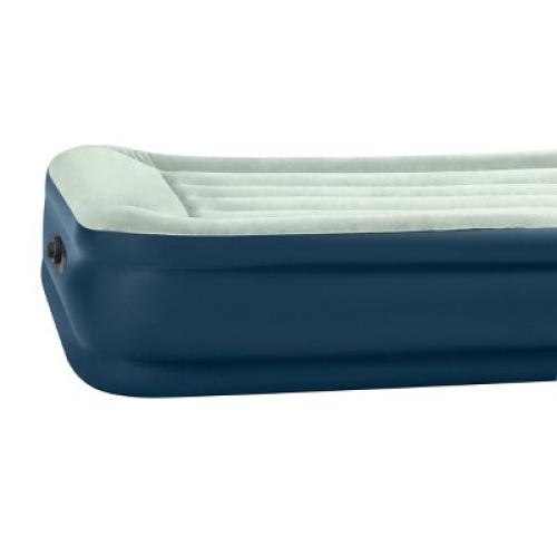 Intex Elevated 18 Pillow Rest Twin Air Mattress with Internal Pump - Off-White/Blue