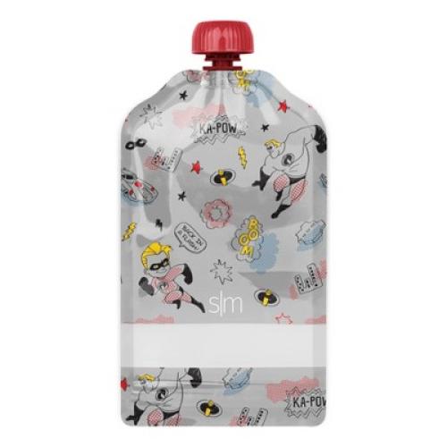 Pixar 10pk Kids Food Pouches - Simple Modern: Reusable & Refillable Off-White Storage Bags, 5oz Capacity