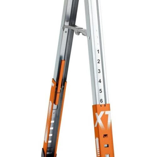 Bora Tool PM-4550 Speedhorse XT Portable Heavy Duty Metal Sawhorse with Independently Adjustable Legs, Pre Drilled Top, and End Slots, Orange