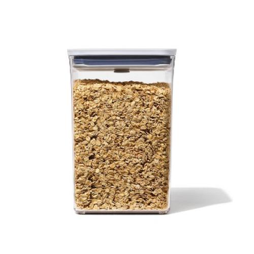 OXO POP 4.4qt Plastic Big Square Airtight Food Storage Container Clear: BPA-Free, Dishwasher-Safe, Silicone Lid