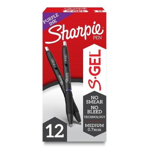 Sharpie S-Gel Retractable Gel Pen Medium Point Purple Ink Dozen (2126235)