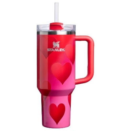 Stanley Valentine's Day 40 oz Stainless Steel H2.0 Flowstate Quencher Tumbler Rouge Heart Gradient MISSING STRAW