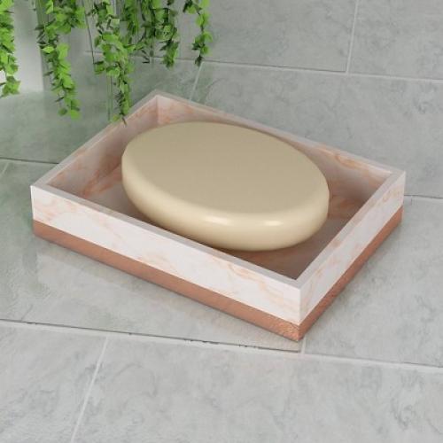 Nu Steel Misty Copper Collection Soap Dish Holder : Microfiber, Machine Washable, Non-Slip Backing