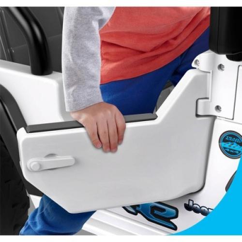 Power Wheels Jeep Wrangler 4Xe Powered Ride-On with Sound and Light - White