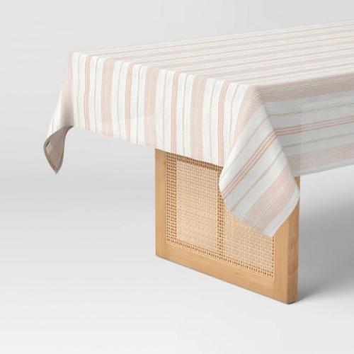 84x60 Warm Striped Tablecloth - Threshold™