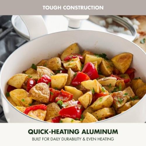GreenPan Rio Advanced 5qt Ceramic Nonstick Saute Pan with Lid Cream