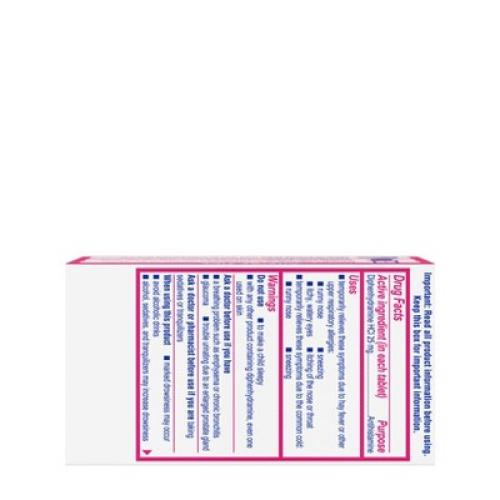 Benadryl Ultratabs Diphenhydramine Antihistamine Cold & Allergy Relief Tablets - 100ct
