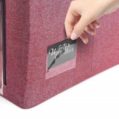 Sorbus Jumbo Foldable Storage Box - Metal Frame, Oxford Fabric with Clear Window & Handles - for Bedding Linen, Clothing & More (Pink)