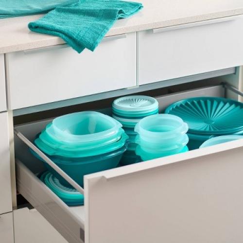 Tupperware 30pc (set of 15) Heritage Food Storage Container Set Teal Green: Stackable, Dishwasher-Safe!!