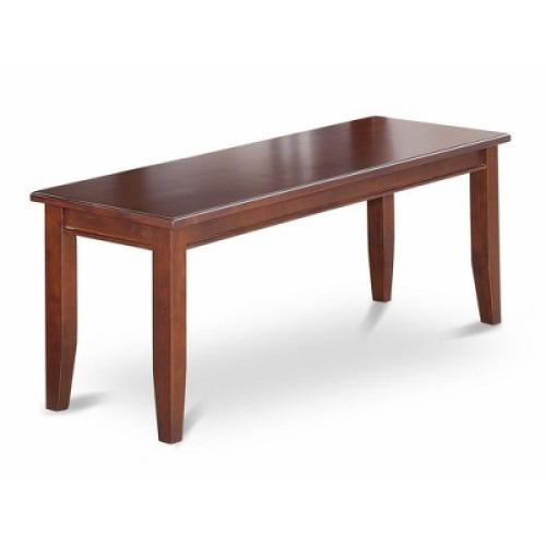 Dudley Dining Bench with Wood Seat in Mahogany Finish (NO TEST)