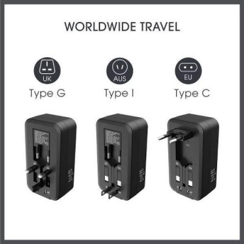 Travel Smart Does-It-All Adapter with Cables & USB-A & C Ports