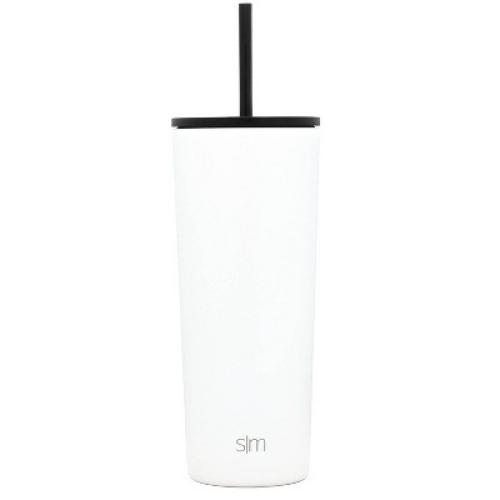 Simple Modern 24oz Classic Tumbler with Straw 2 Tone - Winter White: Insulated Stainless Steel Cup, Dishwasher-Safe