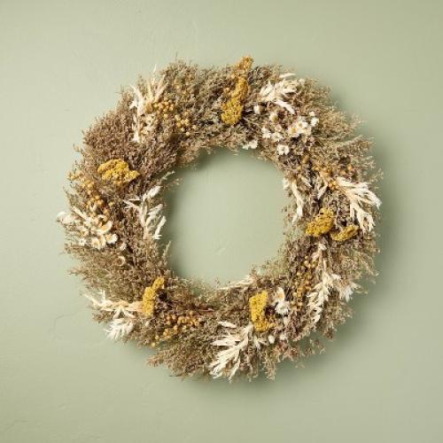21 Preserved Spring Grass and Flower Wreath - Hearth & Hand™ with Magnolia
