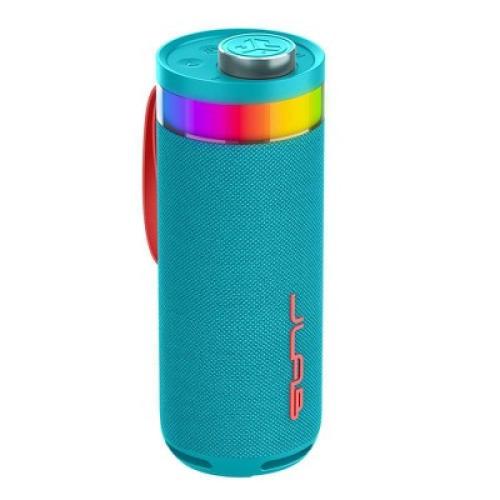 Color Blue JLab Go Party Portable Speaker - Cyan: Bluetooth, Dual Pairing, Waterproof, USB-C Charging