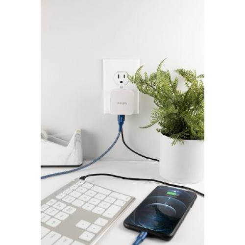 Philips 3-Port 32W USB and USB C Charger - White