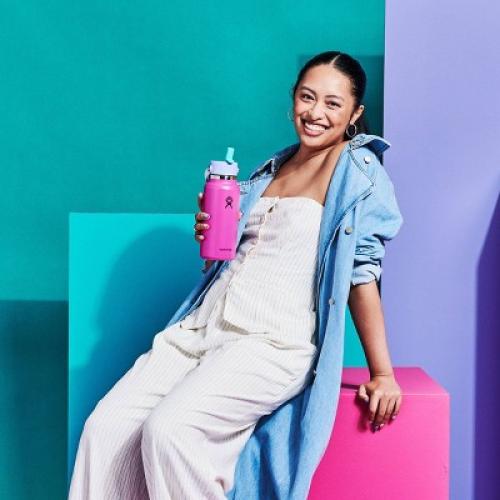 Hydro Flask 32oz Wide Mouth Flex Straw Water Bottle Holiday Punch: BPA-Free, Vacuum-Insulated, Leakproof, Dishwasher-Safe