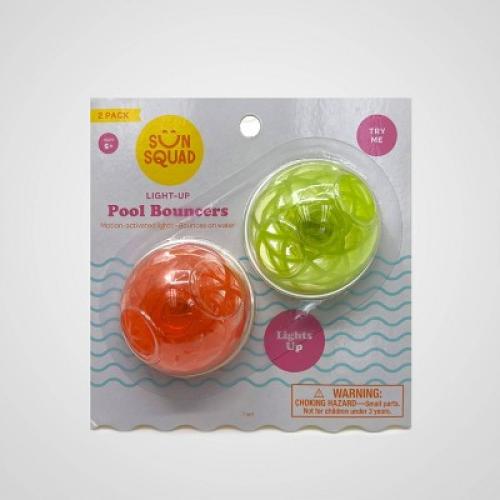 COLOR BLUE AND PINK Light-Up Pool Bouncer Balls 2 pc - Sun Squad™