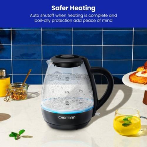 Chefman 1L Rapid-Boil Kettle with Automatic Shutoff - Black