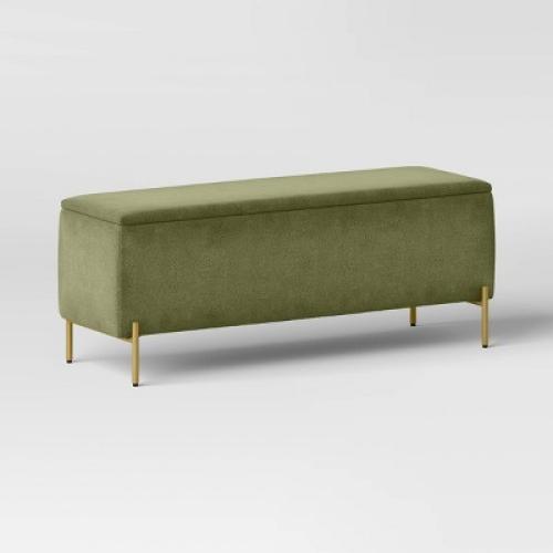 Ivy Upholstered Storage Bench Sage Green (FA) - Threshold