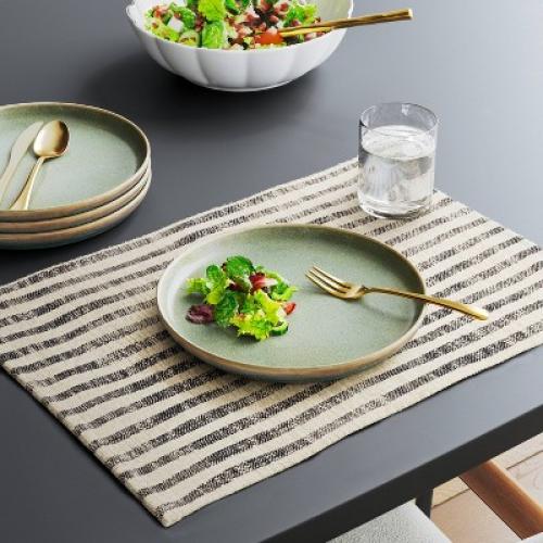 2pk Placemat Khaki/Black Striped - Threshold™
