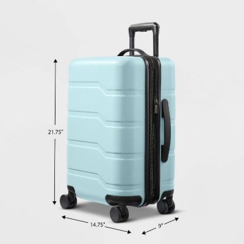 Hardside Carry On Suitcase Muddy Aqua - Open Story