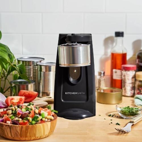 KitchenSmith Electric Can Opener Black: Freestanding, Metal & Plastic, 2-Year Warranty, Spot Clean, 9.05 Width
