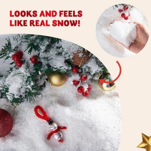JOYFY 12 Oz Artificial Snow, 320g Plastic Fake Snowflakes for Christmas Tree Decoration Holiday Decor and Winter Displays