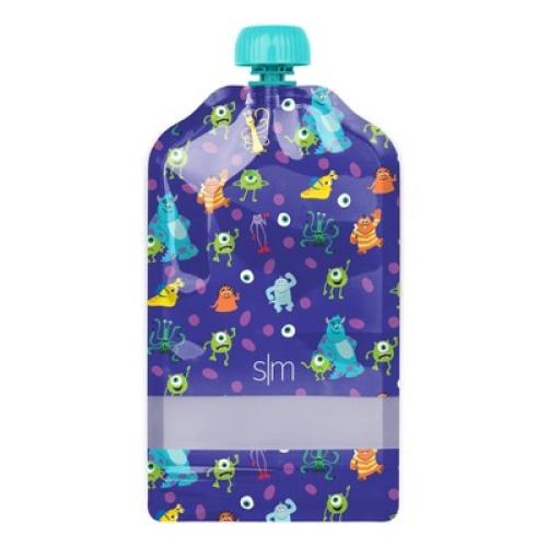 Pixar 10pk Kids Food Pouches - Simple Modern: Reusable & Refillable Off-White Storage Bags, 5oz Capacity