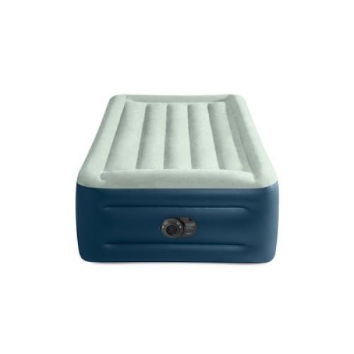 Intex Elevated 18 Pillow Rest Twin Air Mattress with Internal Pump - Off-White/Blue