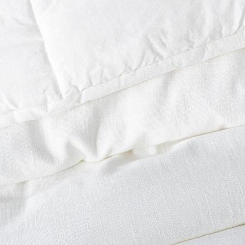 Full/Queen Heavyweight Linen Blend Comforter & Sham Set White - Casaluna™