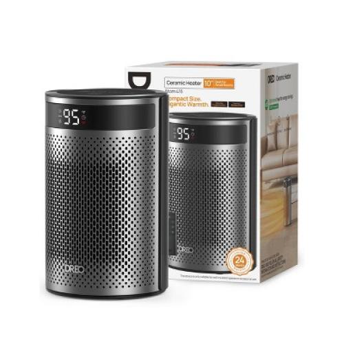 DREO 1500W Atom 416 10 Whisper-Quiet Portable Ceramic Space Heater with Temp Control and ECO Mode Timer with Remote Non-oscillating