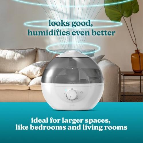 HoMedics Top-Fill Easy to Clean Ultrasonic Cool Mist Humidifier with Night Light and Aromatherapy: 300-500 sq. ft., No Filter Needed, 30-Hour Run Time