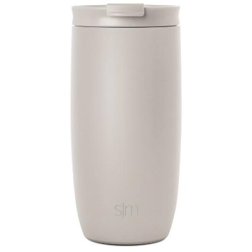 Simple Modern Voyager 16oz Stainless Steel Travel Mug: Insulated Flip Lid, Dishwasher-Safe, Off-White, All Ages