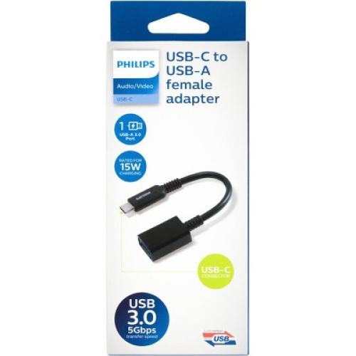Philips 6 USB-C to USB 3.1 Female Adapter Black