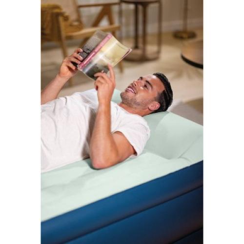 Intex Elevated 18 Pillow Rest Twin Air Mattress with Internal Pump - Off-White/Blue