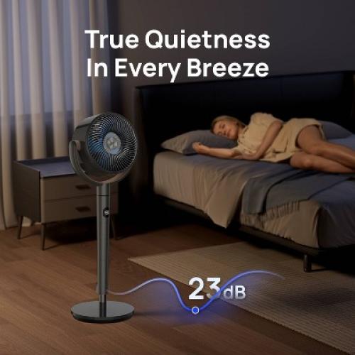 Dreo Pedestal Oscillating Fan Black and Carmel