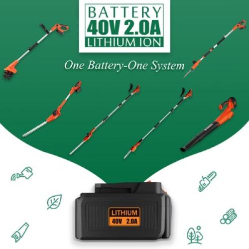 Ukoke Powerful 40V Brushless Cordless Blower (130 MPH / 550 CFM),for Blowing Snow Debris, Leaves, and Dust 2.0Ah Battery and Charger Included, Orange