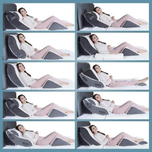 Kӧlbs Bed Wedge Pillow Chic Jacquard Cover Wedge Pillow for Sleeping and Acid Reflux, Heartburn (4 Piece Wedge Set)