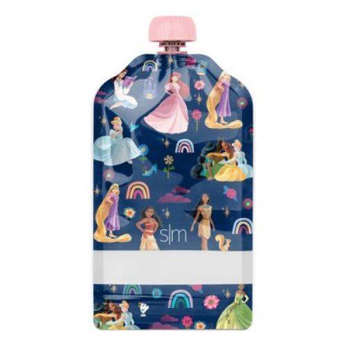 Disney Princesses 10pk Kids Food Pouches - Simple Modern: Reusable & Refillable Off-White Storage Bags, 5oz Capacity