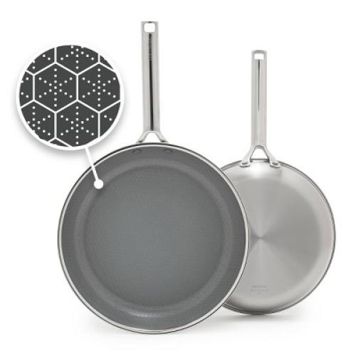 GreenPan Prism 2pc (10 and 12) Hybrid Stainless Steel and Ceramic Nonstick Fry Pan Set